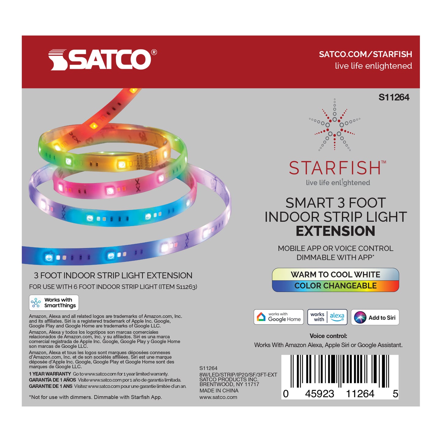 Starfish WiFi Smart LED, 6 Foot RGBW Indoor Tape Light Strip