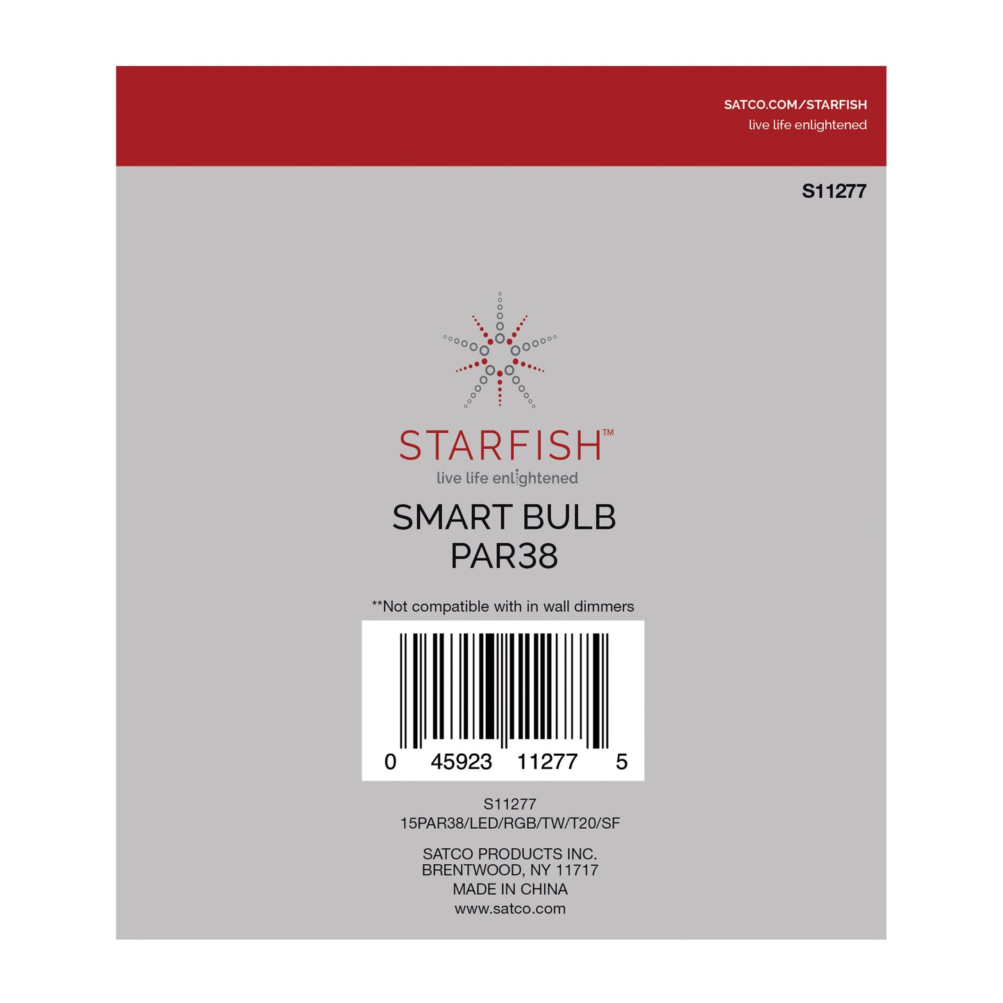 15 Watt; PAR38 LED; RGB & Tunable White; Starfish IOT; 120 Volt; 1200 Lumens; T20; 90 CRI