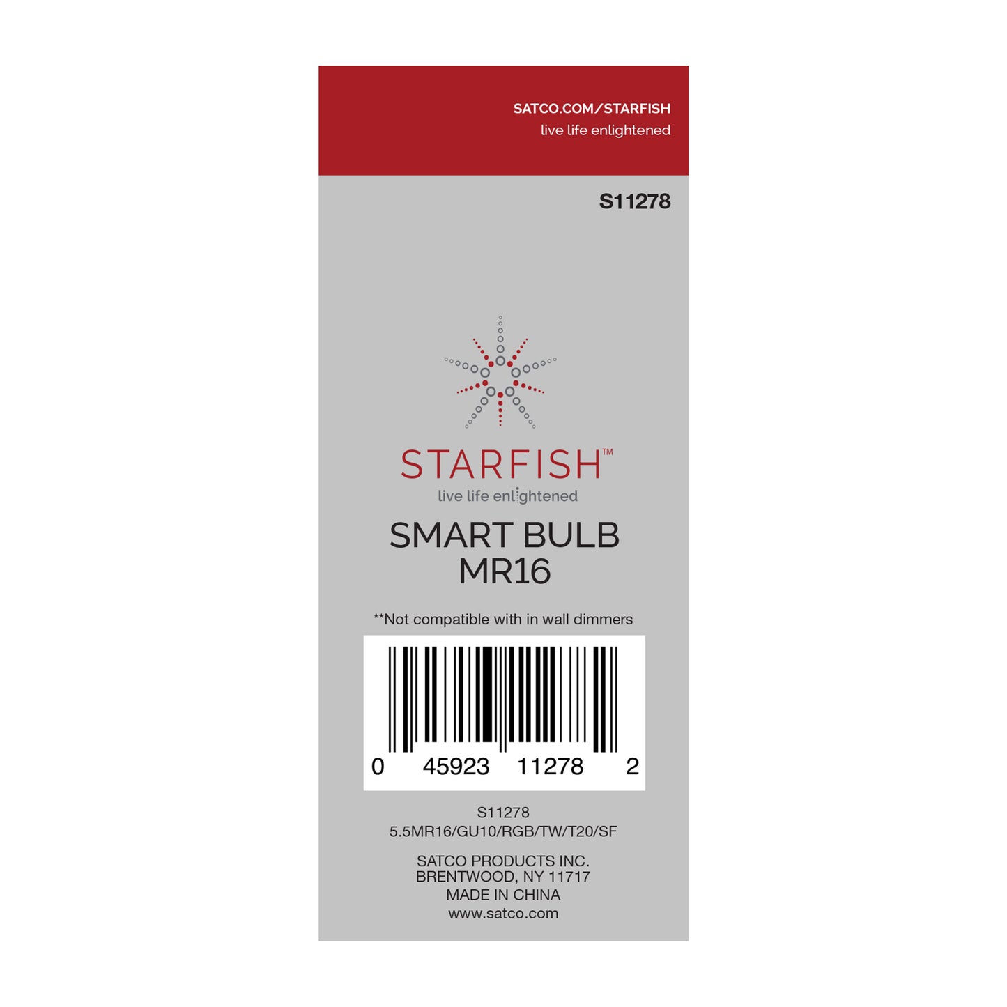 5.5 Watt; MR16 LED; Tunable White; Starfish IOT; 120 Volt; 385 Lumens; RGBW; T20; 90 CRI