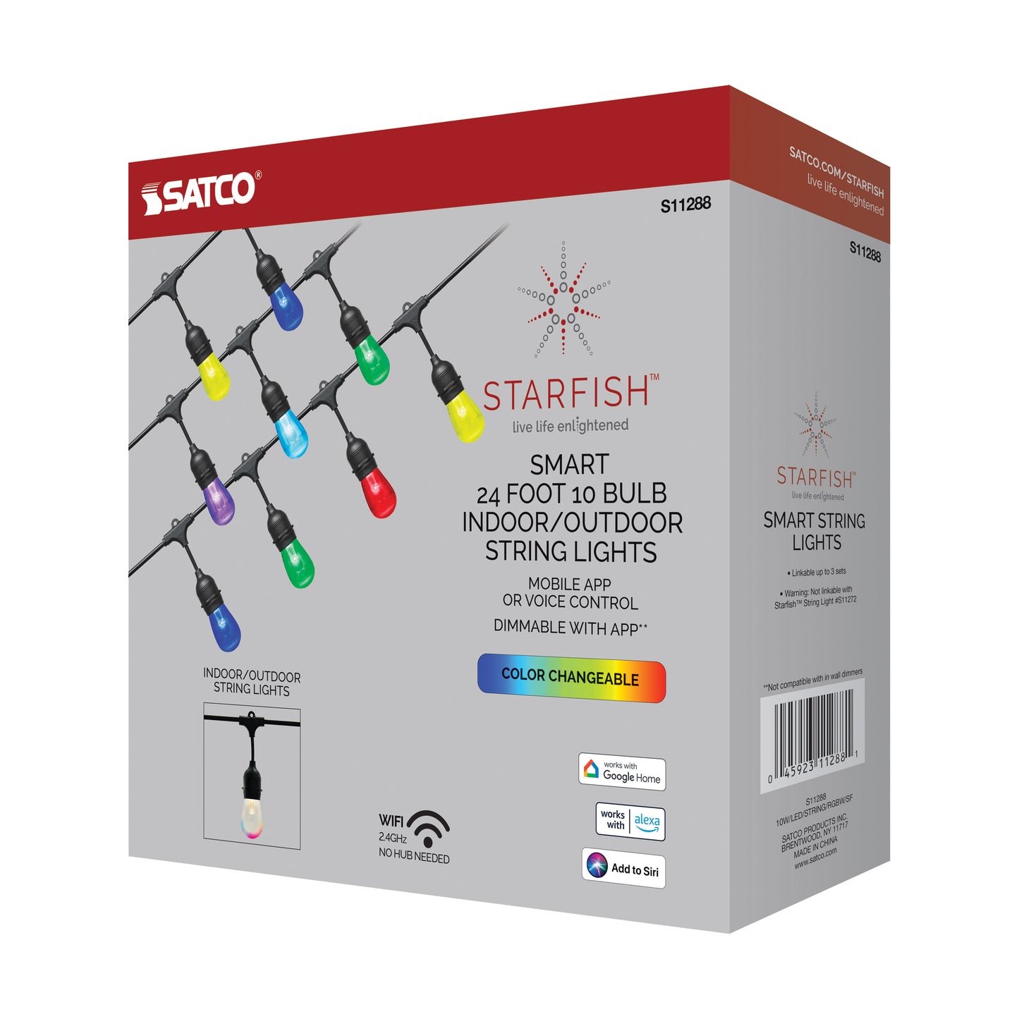 Starfish WiFI Smart LED Indoor/Outdoor 24 ft. String Lights