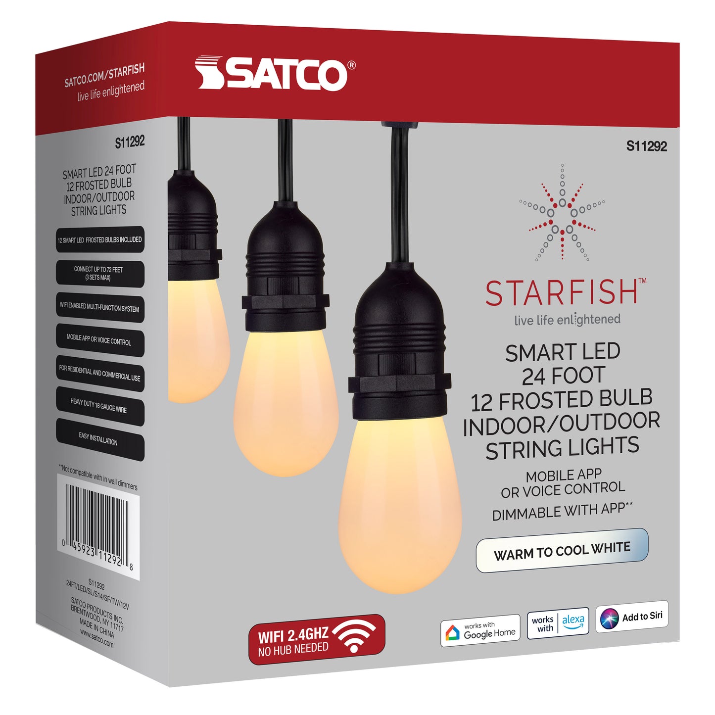 Starfish Smart LED Tunable White 24 ft. String Lights