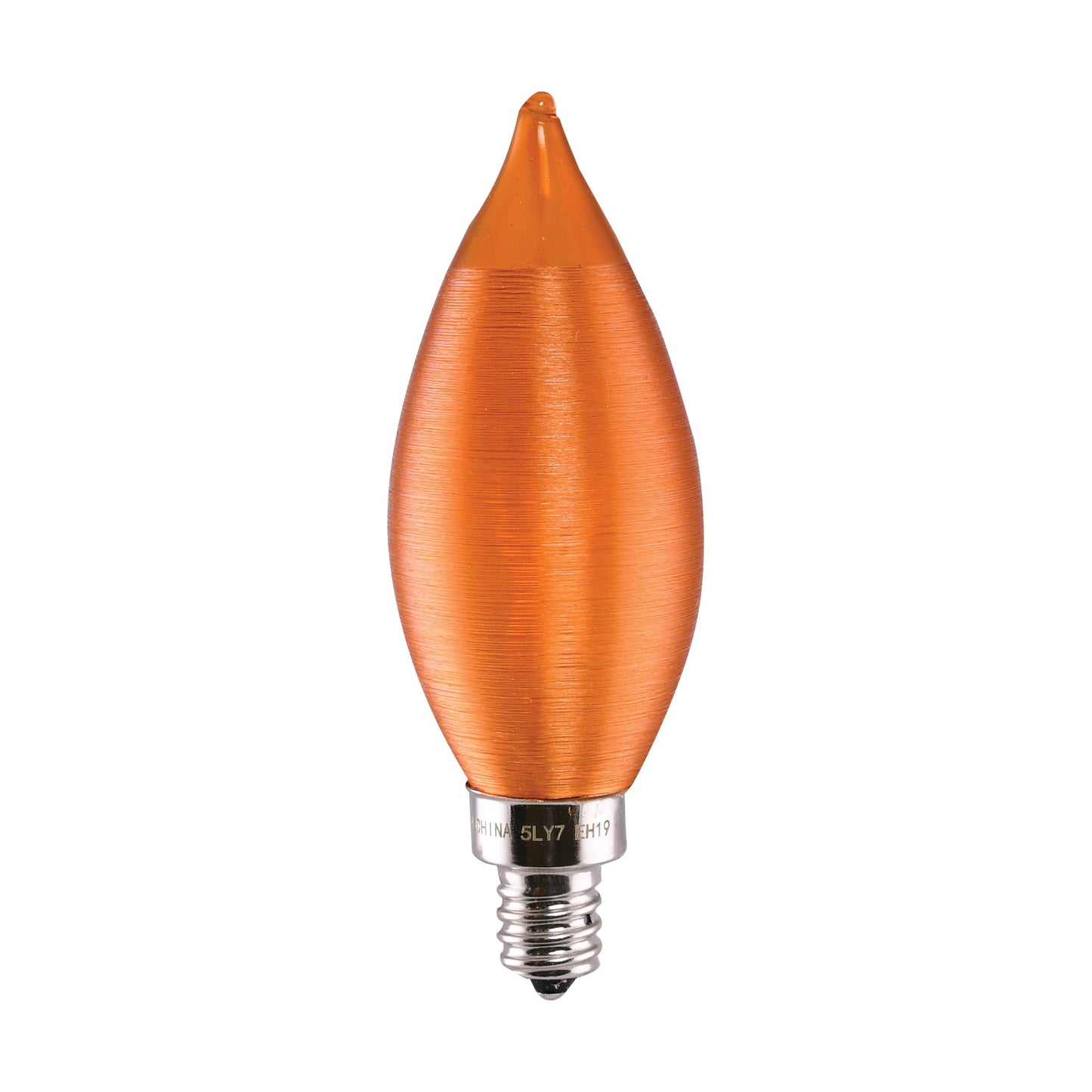 2 Watt CA11 LED Filament; Satin Spun Amber; Candelabra base; 2100K; 120 Volt; Carded