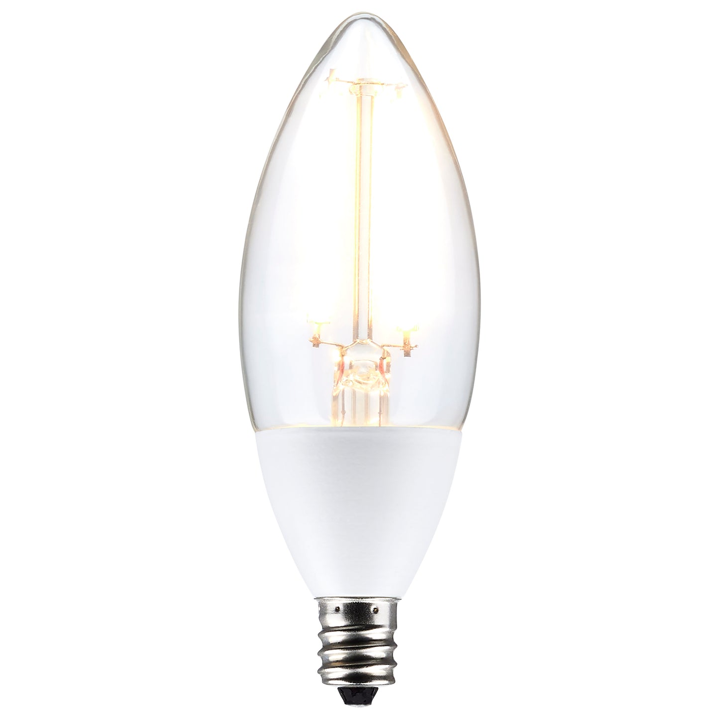 5 Watt B11; Dusk to Dawn LED Filament; 5000K; Candelabra Base; 120 Volt; 90 CRI; With Photocell