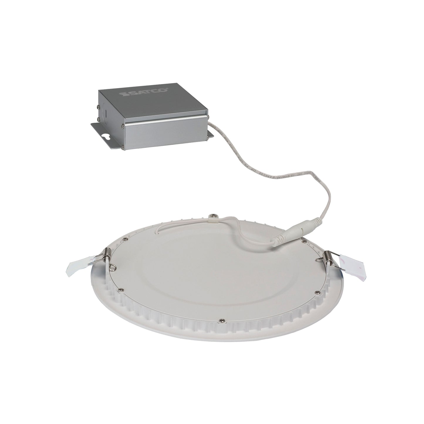 24W LED Direct Wire Downlight; Edge-lit; 8" 3000K; 120 volt; Dimmable; Round; Remote Driver