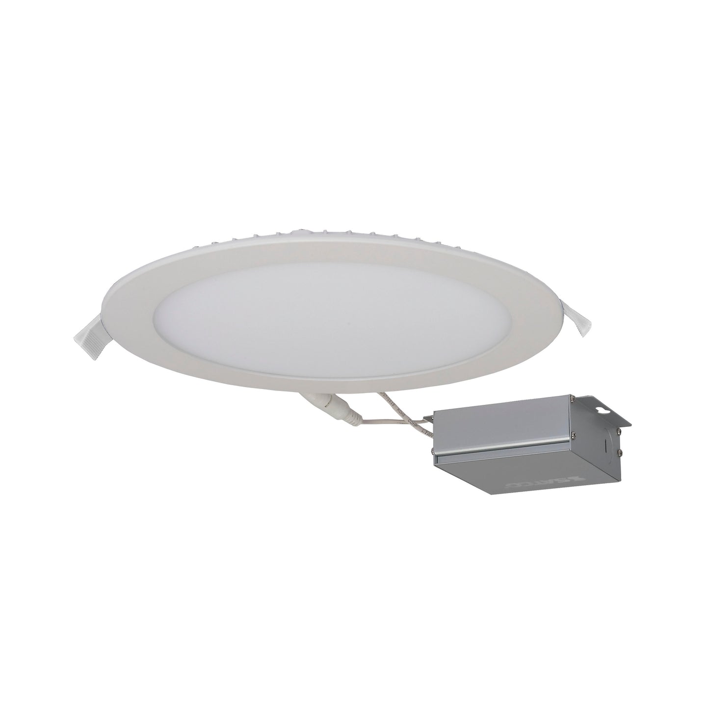 24W LED Direct Wire Downlight; Edge-lit; 8" 3000K; 120 volt; Dimmable; Round; Remote Driver