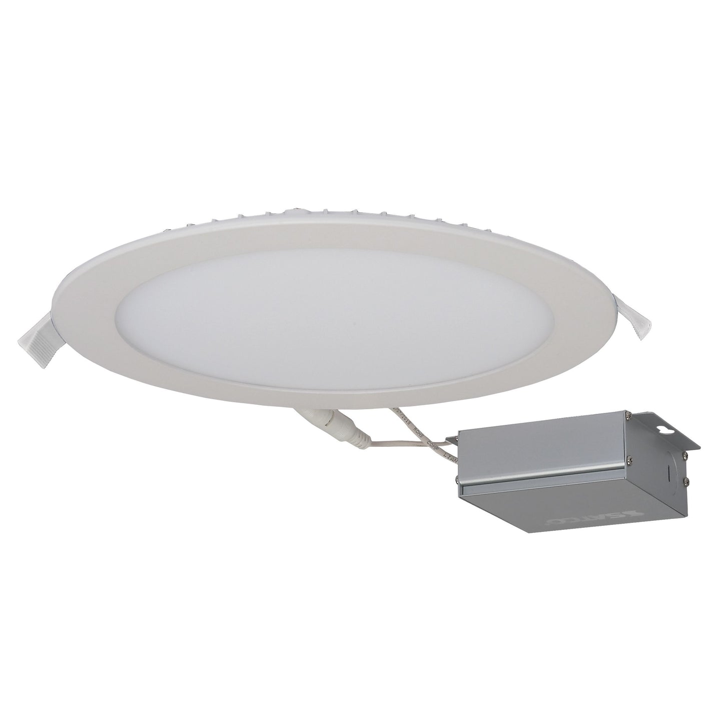 24W LED Direct Wire Downlight; Edge-lit; 8" 3000K; 120 volt; Dimmable; Round; Remote Driver