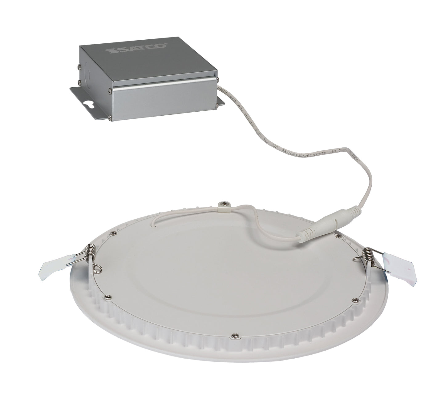 24W LED Direct Wire Downlight; Edge-lit; 8" 5000K; 120 volt; Dimmable; Round; Remote Driver