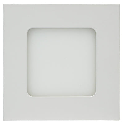 10W LED Direct Wire Downlight; Edge-lit; 4" 4000K; 120 volt; Dimmable; Square; Remote Driver