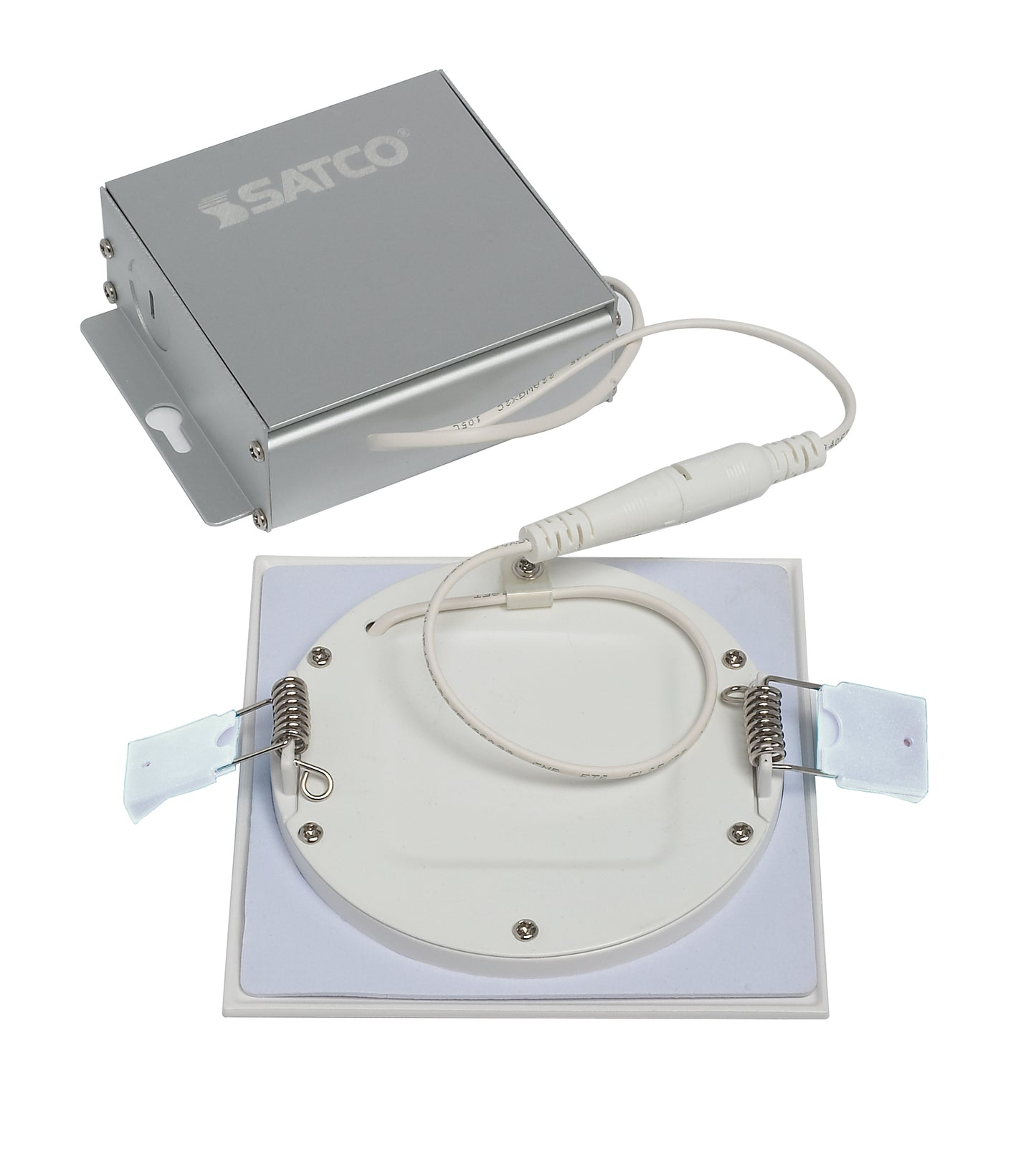 10W LED Direct Wire Downlight; Edge-lit; 4" 4000K; 120 volt; Dimmable; Square; Remote Driver