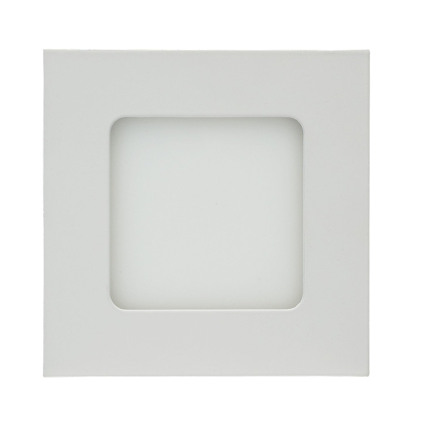 10W LED Direct Wire Downlight; Edge-lit; 4" 4000K; 120 volt; Dimmable; Square; Remote Driver