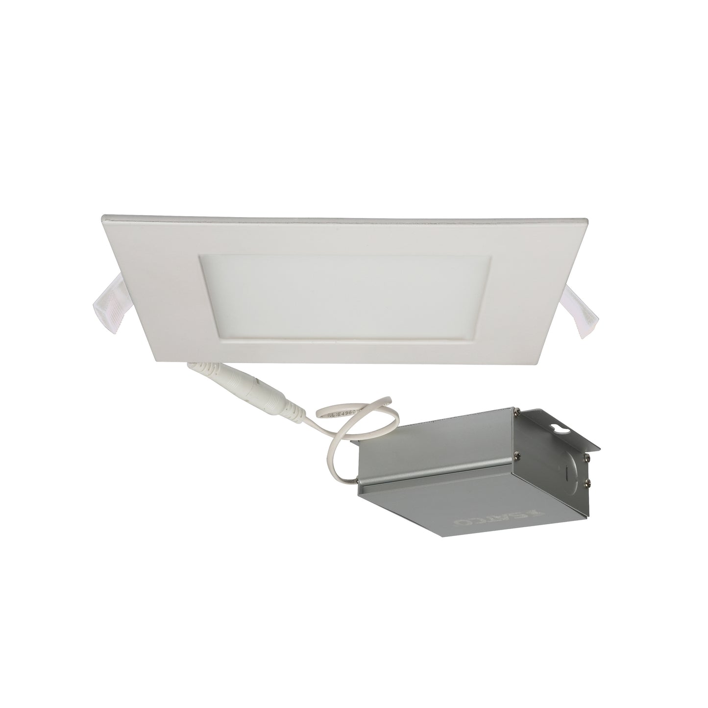 12W LED Direct Wire Downlight; Edge-lit; 6" 3000K; 120 volt; Dimmable; Square; Remote Driver