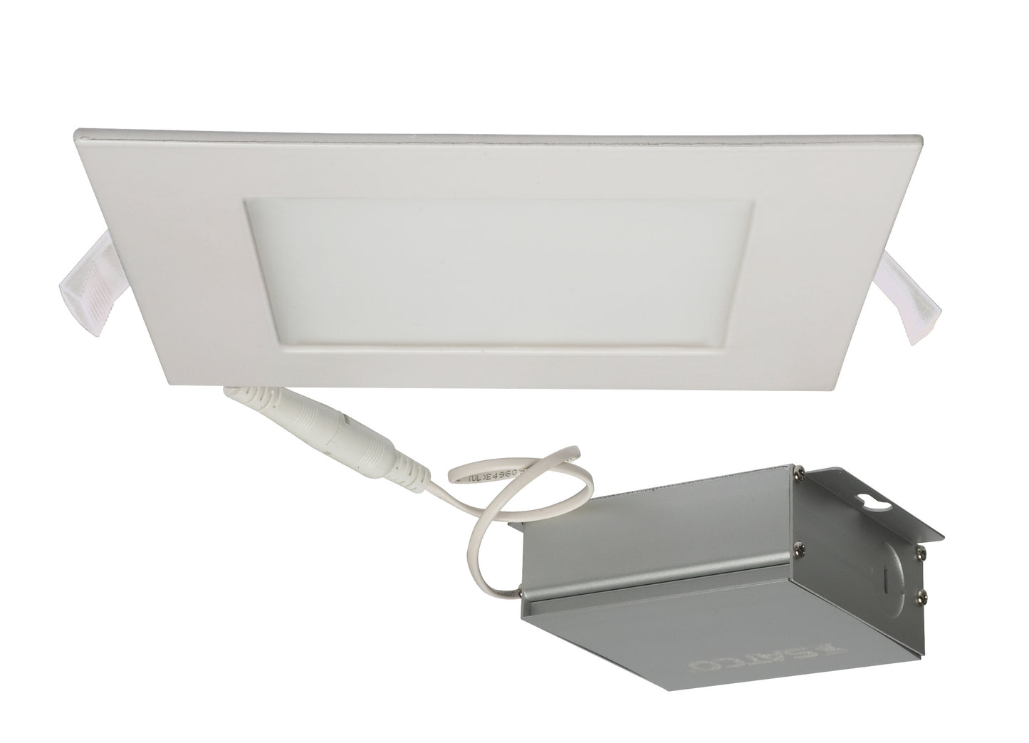 12W LED Direct Wire Downlight; Edge-lit; 6" 5000K; 120 volt; Dimmable; Square; Remote Driver