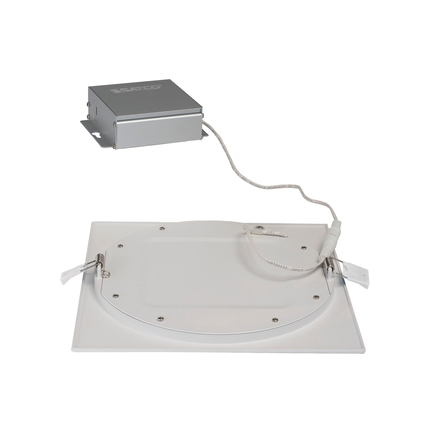 24W LED Direct Wire Downlight; Edge-lit; 8" 3000K; 120 volt; Dimmable; Square; Remote Driver