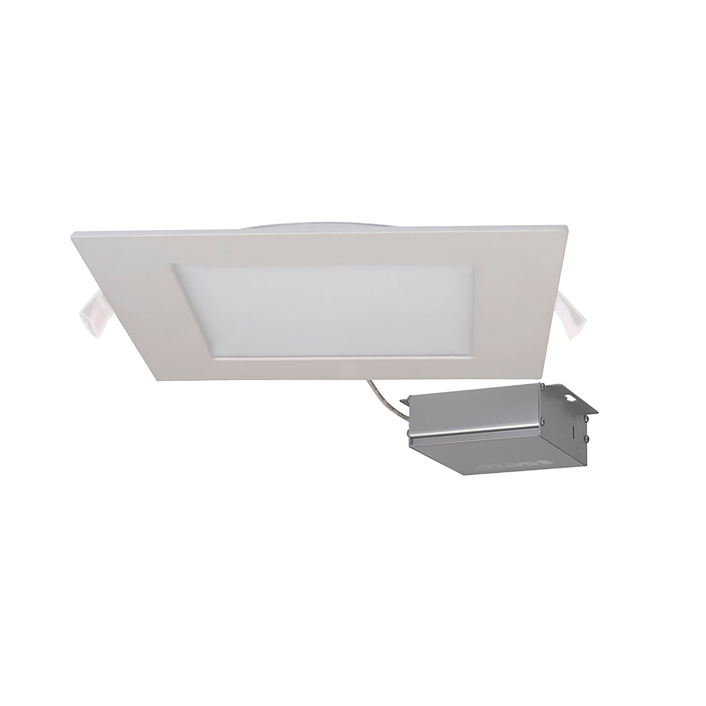 24W LED Direct Wire Downlight; Edge-lit; 8" 3000K; 120 volt; Dimmable; Square; Remote Driver