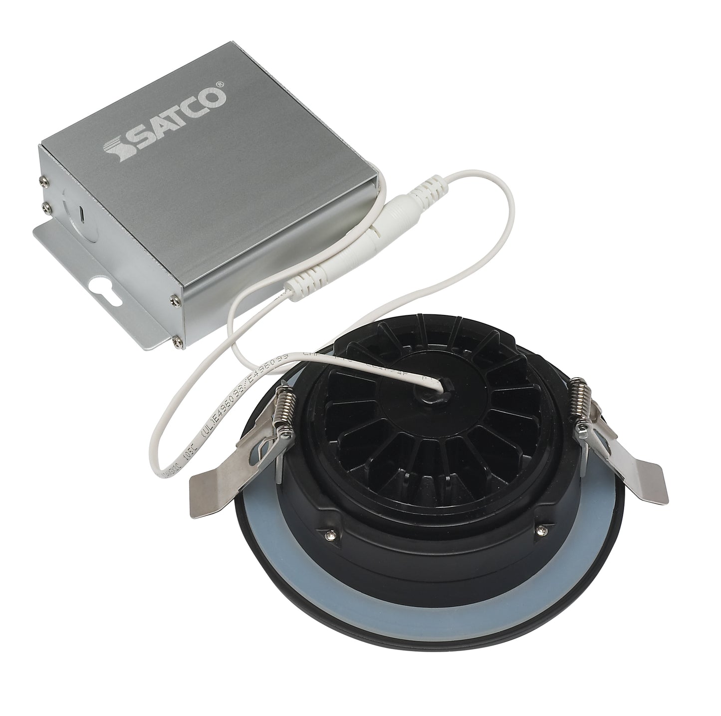 12W LED Direct Wire Downlight; Gimbaled; 4" 3000K; 120 volt; Dimmable; Round; Remote Driver; Black