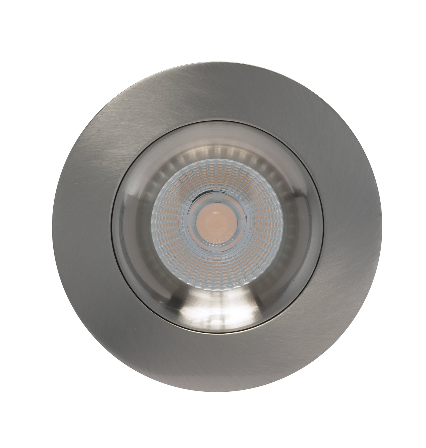 12W LED Direct Wire Downlight; Gimbaled; 3.5" 3000K; 120 volt; Dimmable; Round; Remote Driver; Brushed Nickel