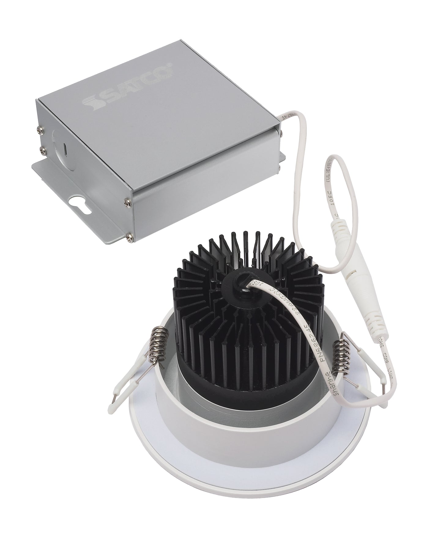 12W LED Direct Wire Downlight; 3.5" 3000K; 120 volt; Dimmable; Round; Remote Driver; White