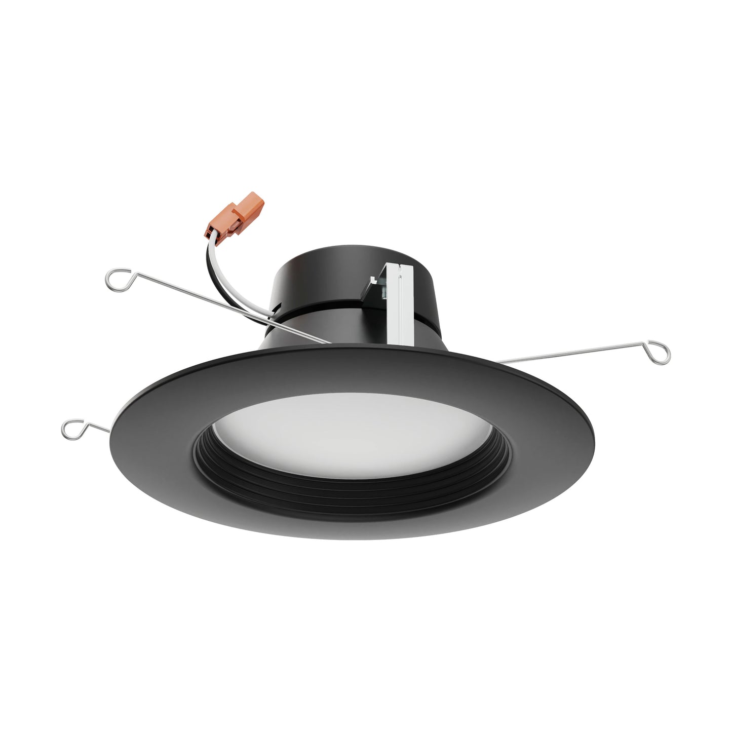 9W; LED Downlight Retrofit; 5 Inch - 6" CCT Selectable; 120 volts; Dimmable; Black Finish