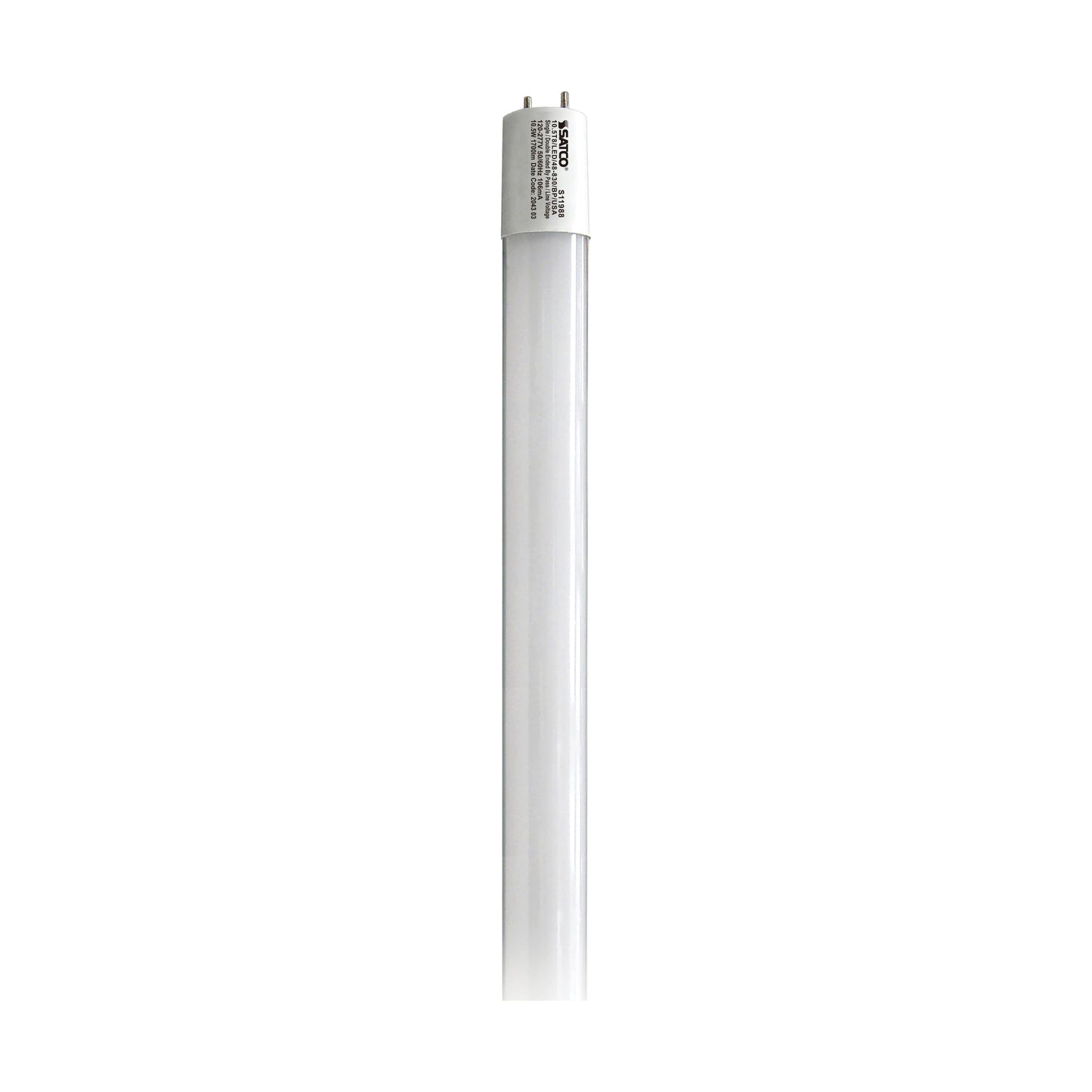 10.5 Watt; 48 Inch; T8 LED; 3000K; Medium Bi Pin base; 82 CRI; 50000 Average rated hours;Type B Ballast Bypass; 1700 Lumens; Assembled in the USA