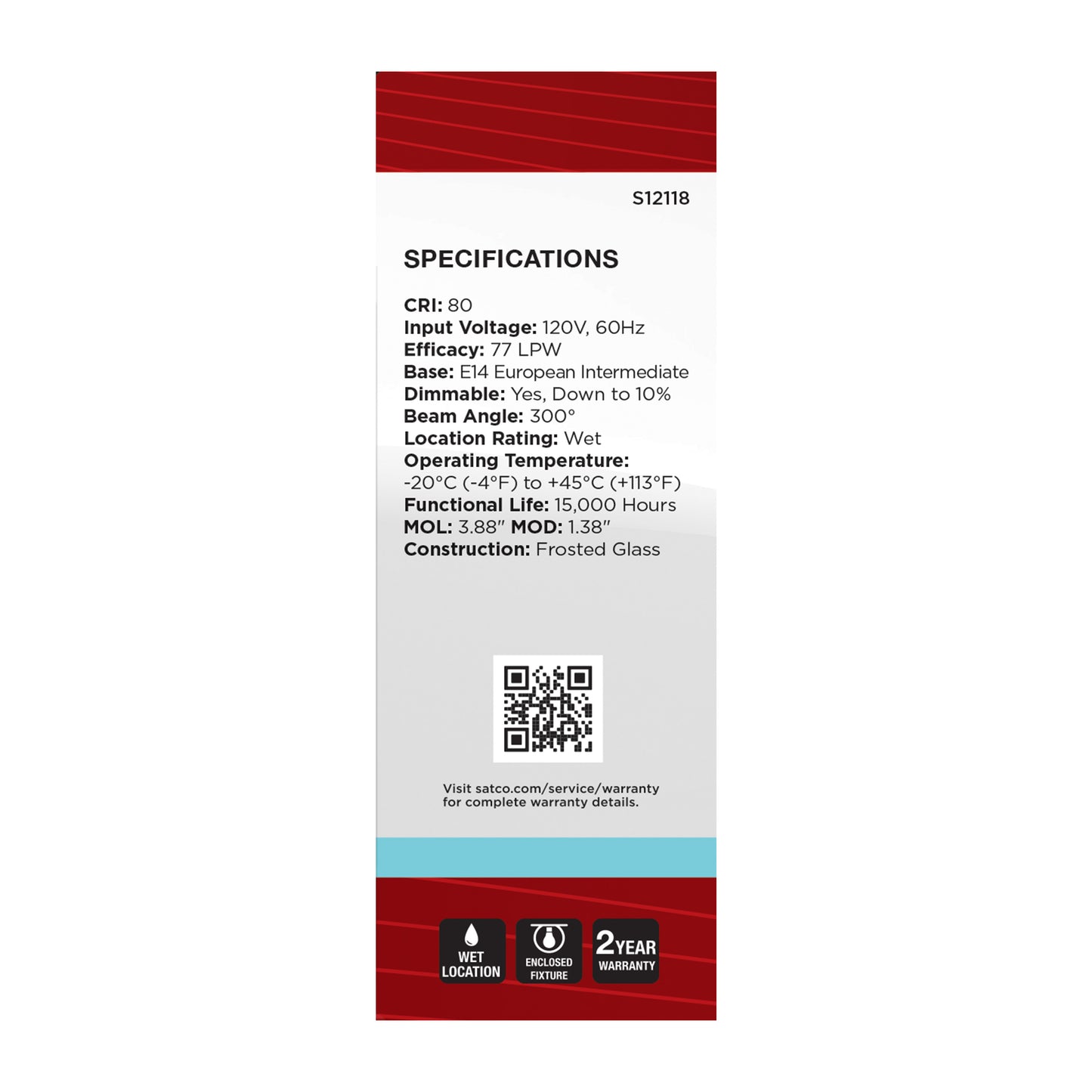 4.5 Watt; B11 LED Filament; Frosted; 350 Lumens; 4000K; European base; 120 Volt