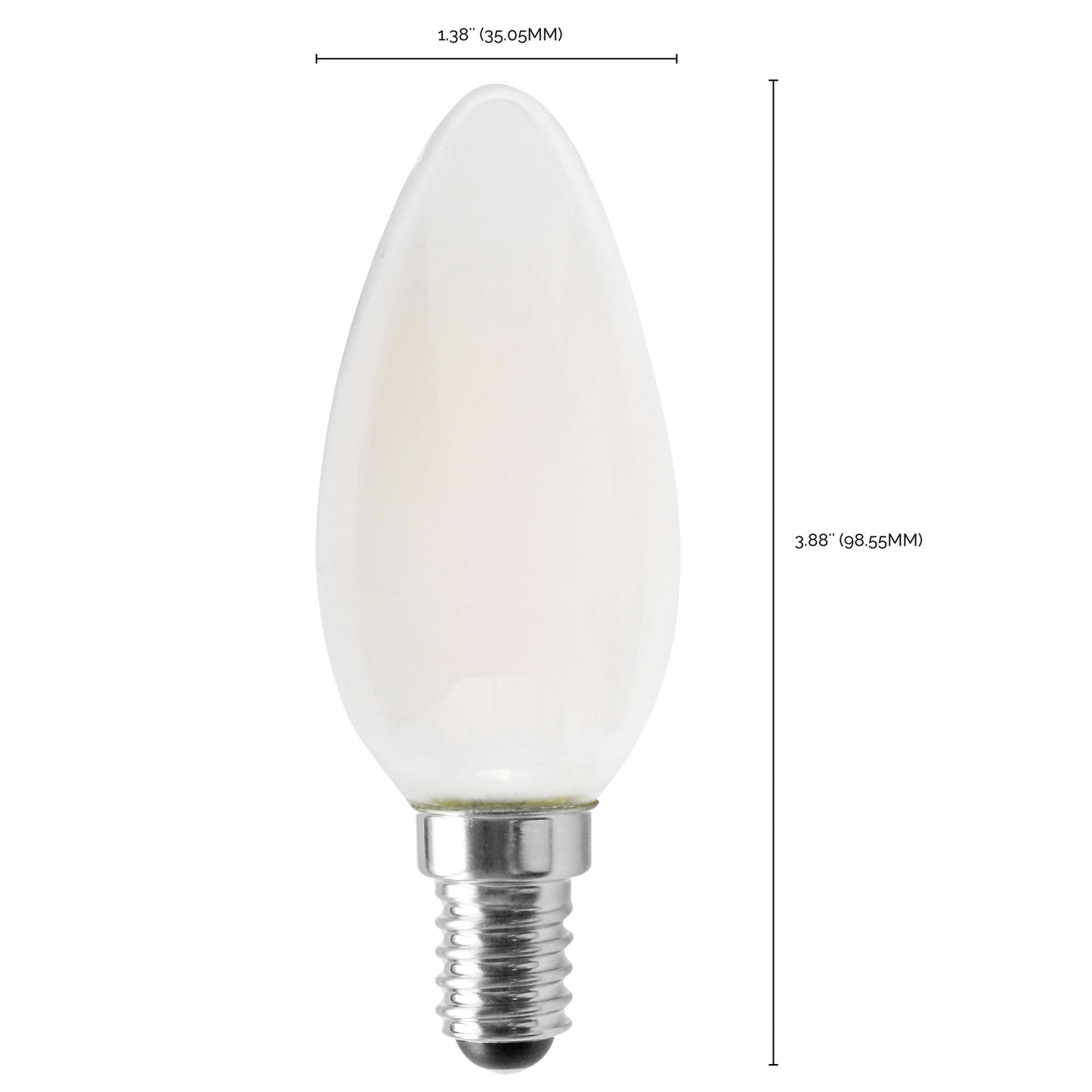 4.5 Watt; B11 LED Filament; Frosted; 350 Lumens; 4000K; European base; 120 Volt