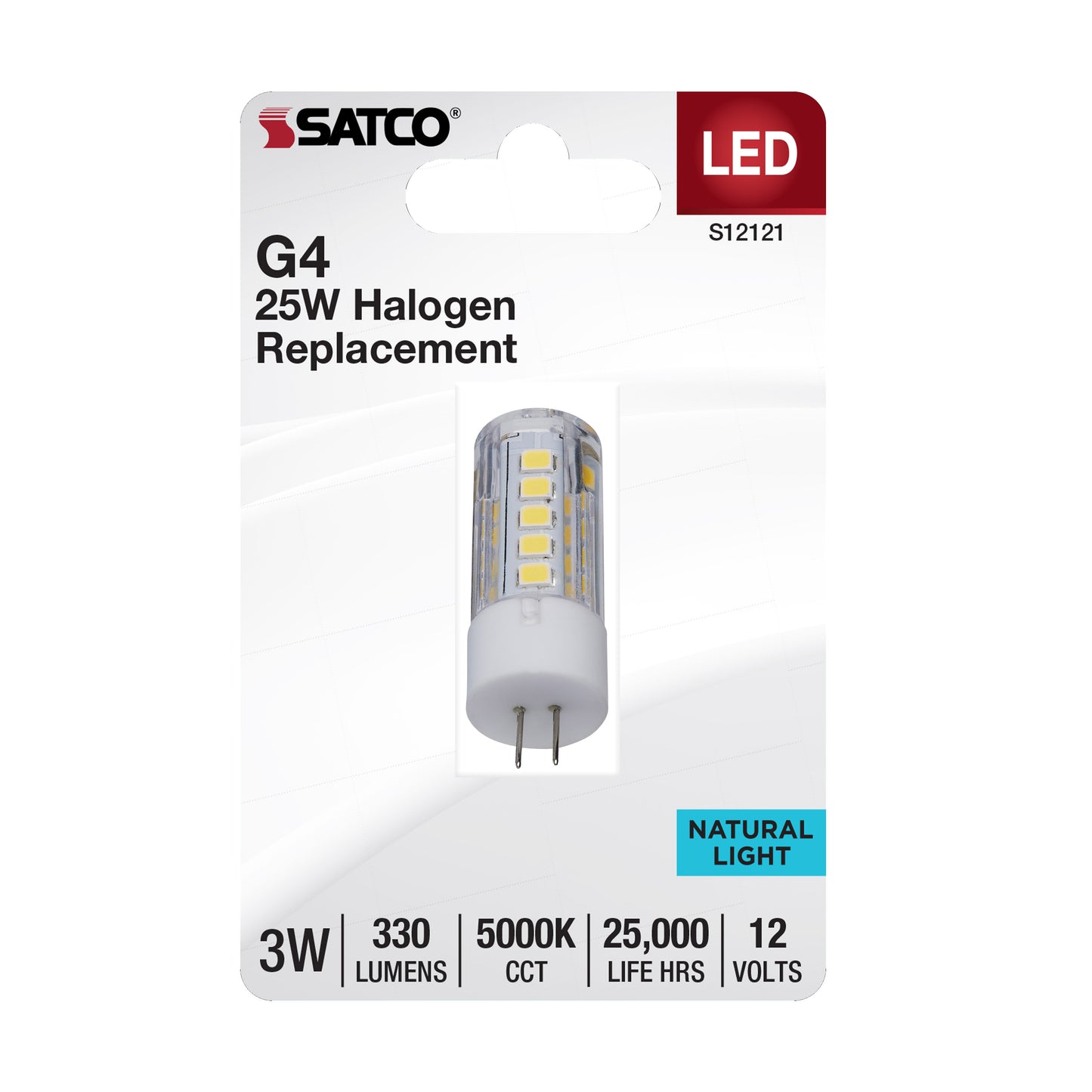 3 Watt Mini LED; G4 Base; 5000K; Clear Finish; 12 Volt