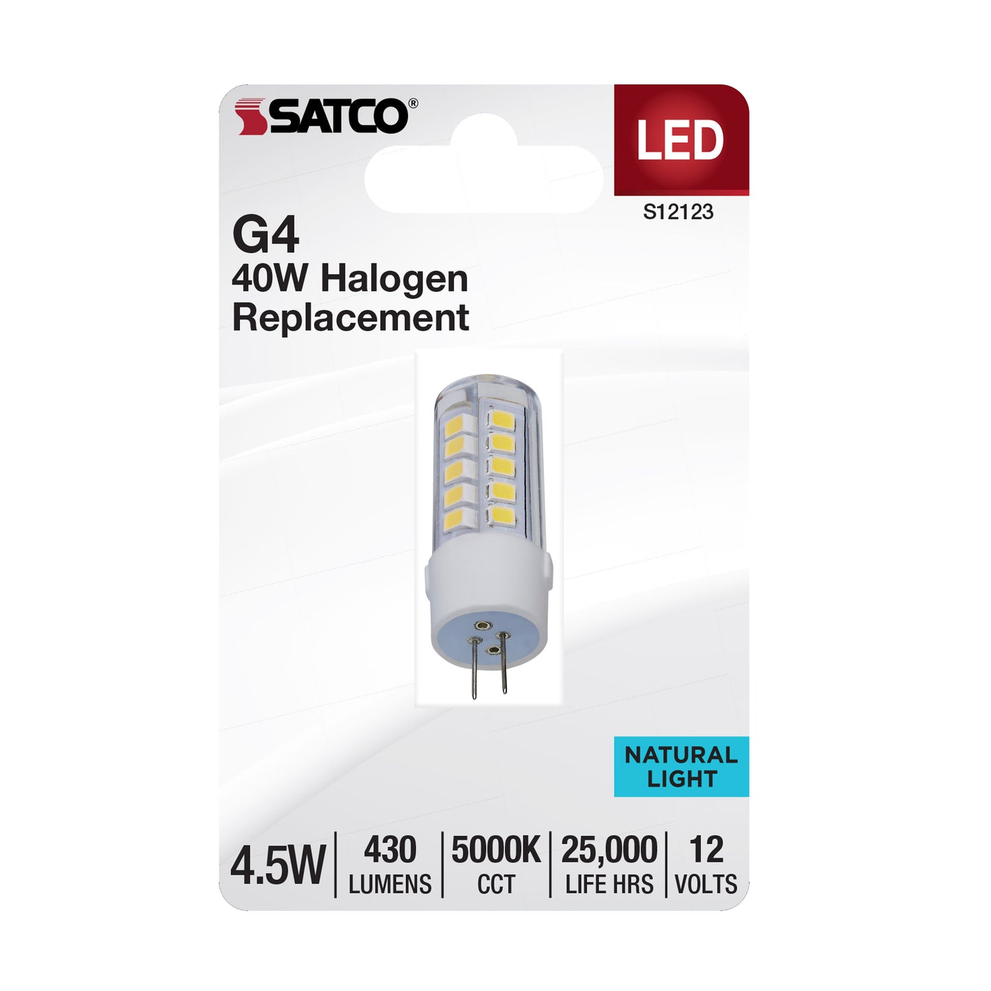 4.5 Watt Mini LED; G4 Base; 5000K; Clear Finish; 12 Volt
