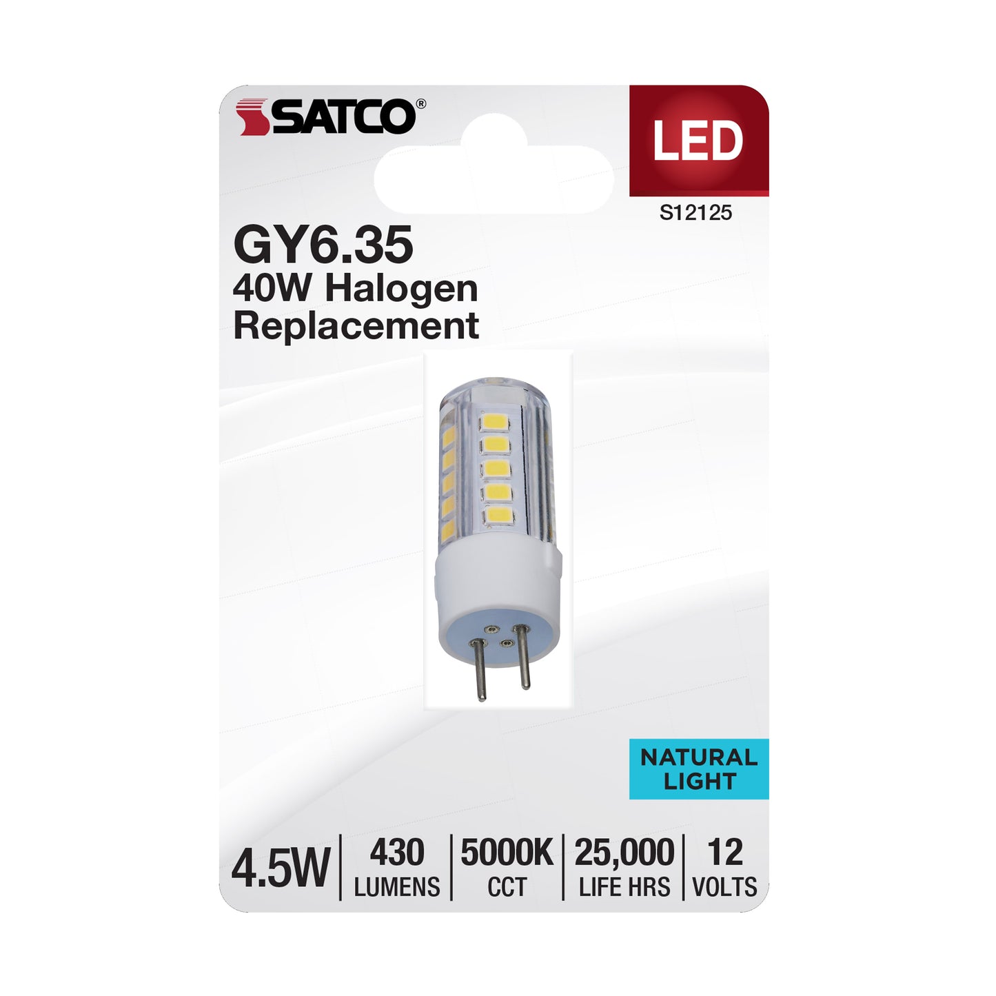 4.5 Watt Mini LED; GY6.35 Base; 5000K; Clear Finish; 12 Volt