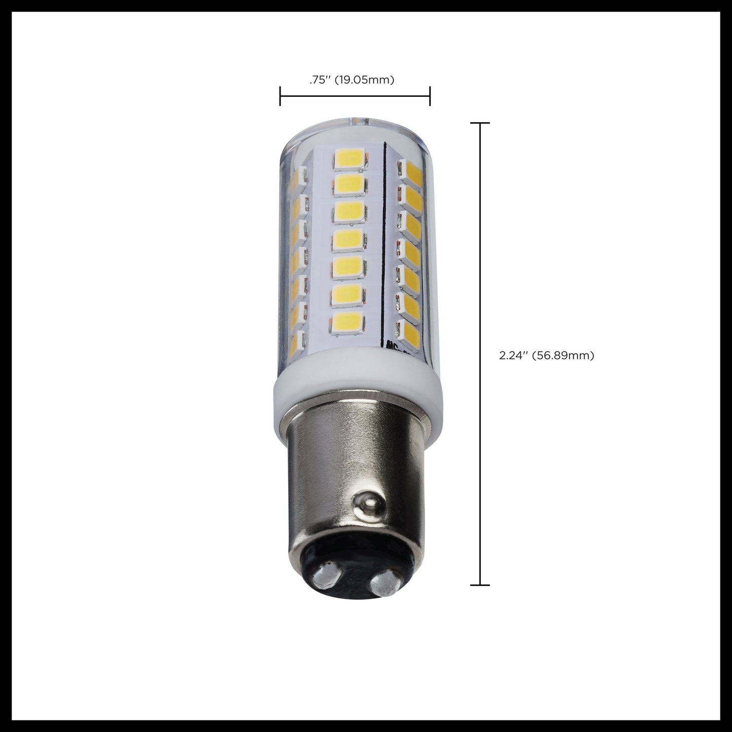 5 Watt Mini LED; Bayonet Double Contact Base; 5000K; Clear Finish; 120 Volt