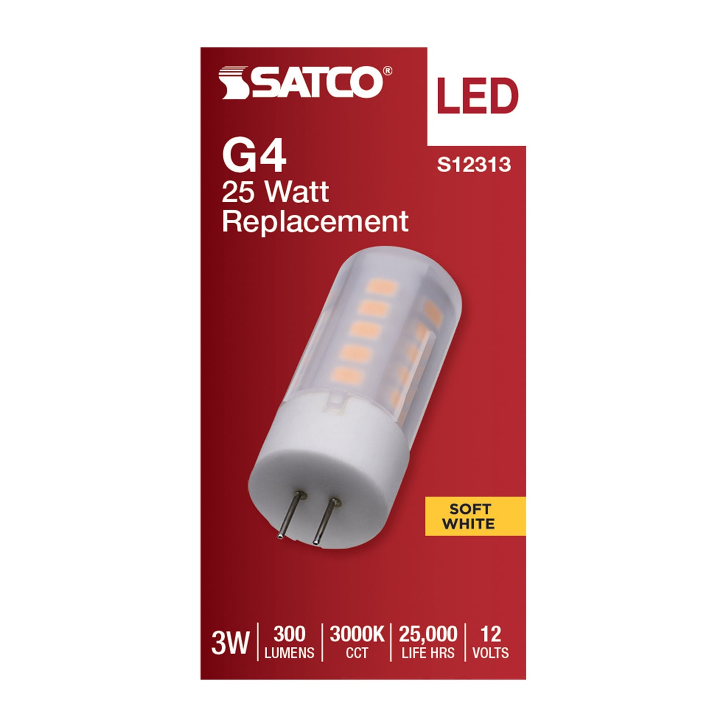 3 Watt T5 LED; Frost Finish; Bi Pin G4 Base; 3000K; 12 Volt