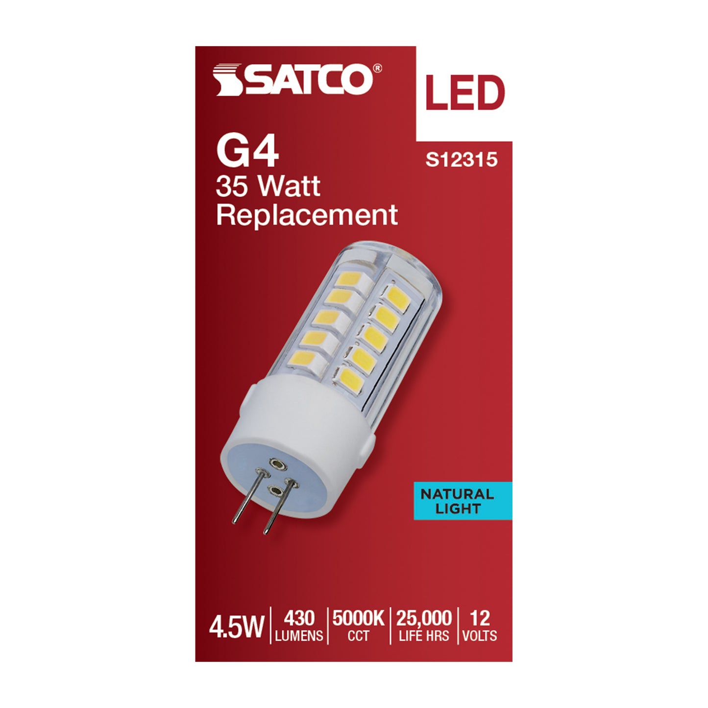 4.5 Watt T6 LED; Clear Finish; Bi Pin G4 Base; 5000K; 12 Volt