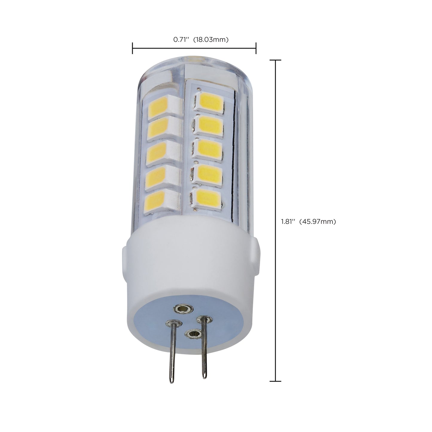 4.5 Watt T6 LED; Clear Finish; Bi Pin G4 Base; 5000K; 12 Volt
