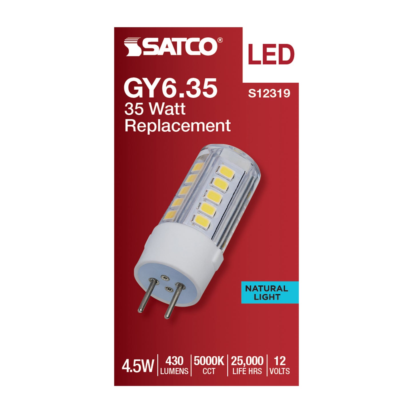 4.5 Watt T6 LED; Clear Finish; GY6.35 Base; 5000K; 12 Volt