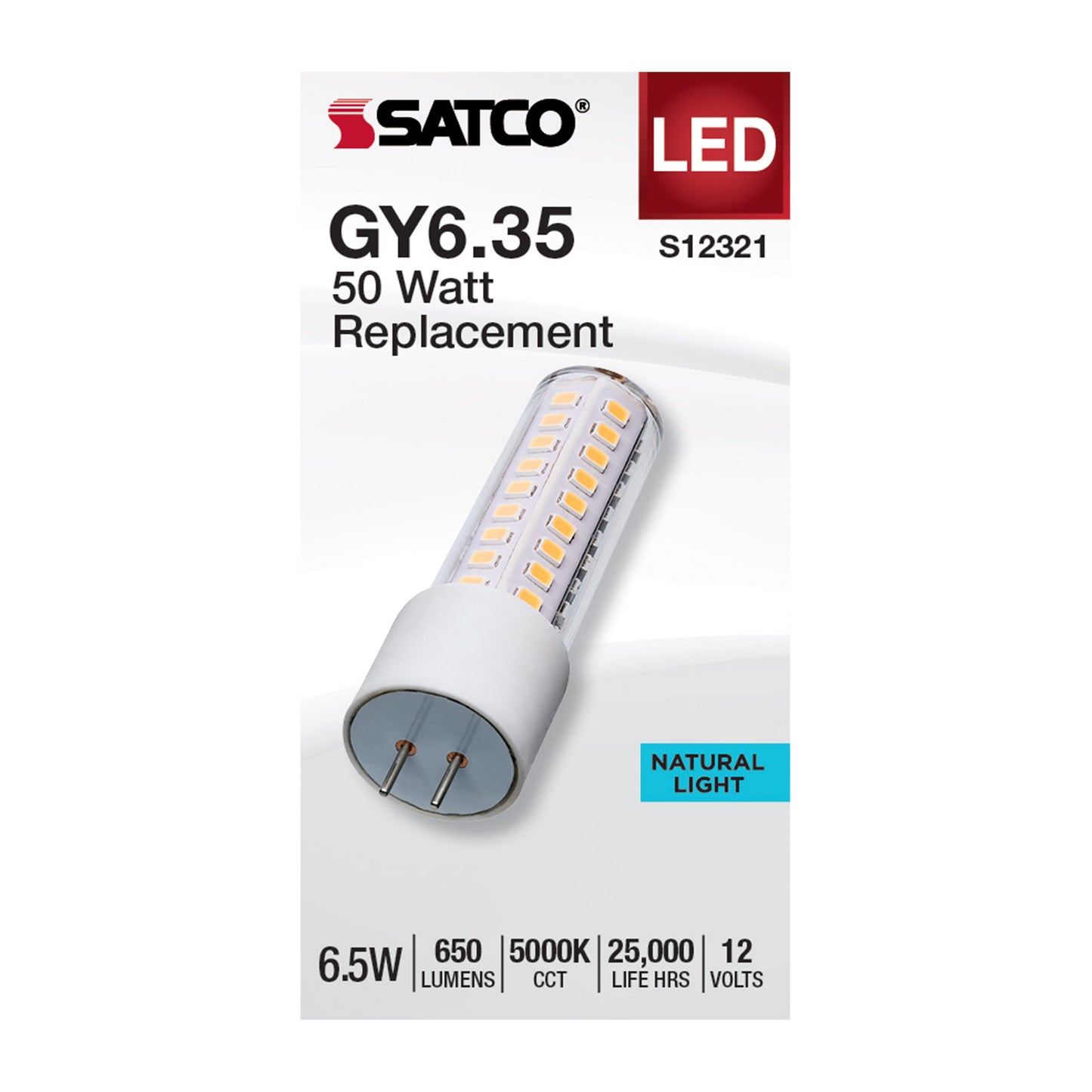 6.5 Watt T6 LED; Clear Finish; GY6.35 Base; 5000K; 12 Volt