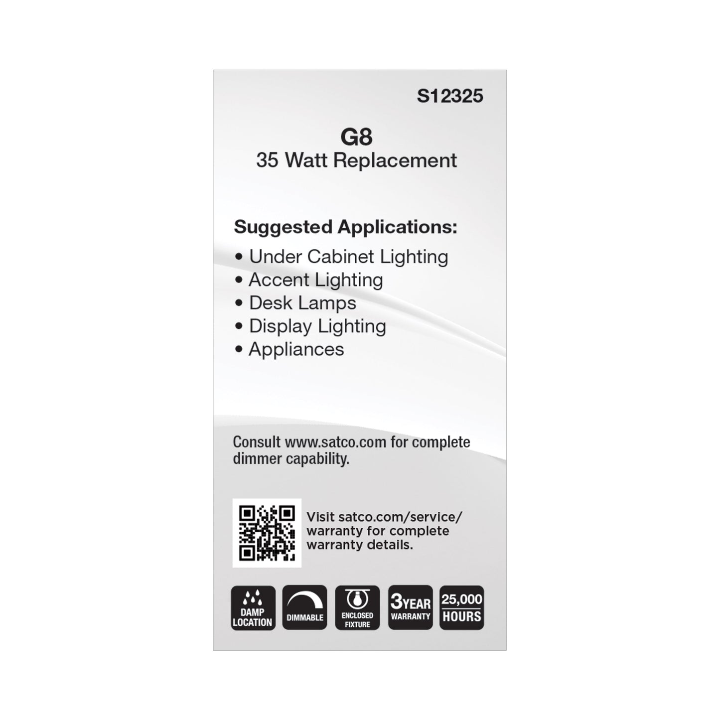 4.5 Watt T6 LED; Clear Finish; G8 Base; 5000K; 120 Volt