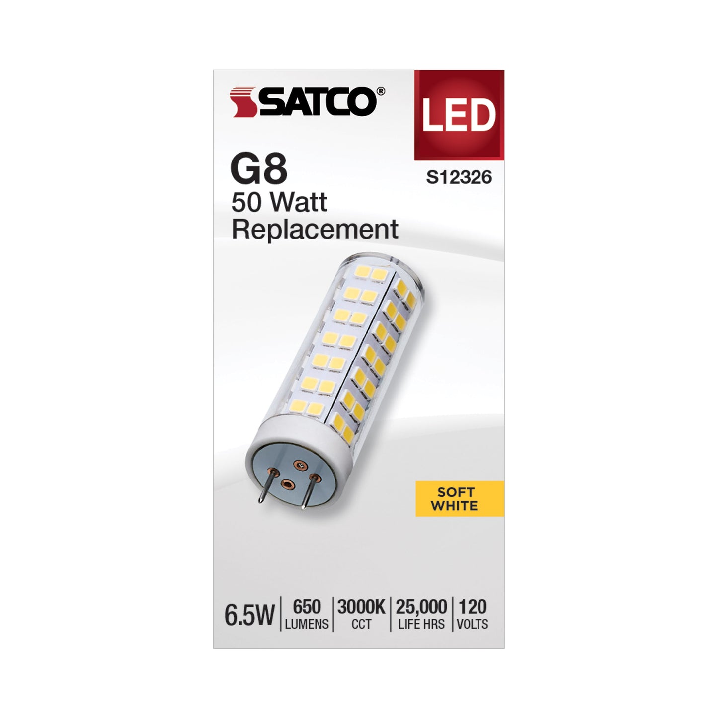 6.5 Watt T6 LED; Clear Finish; G8 Base; 3000K; 120 Volt