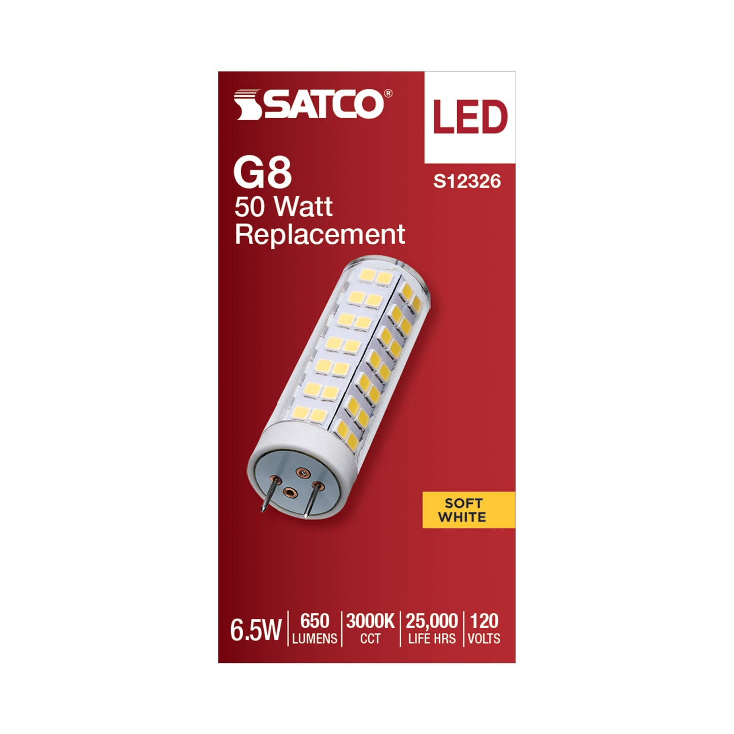6.5 Watt T6 LED; Clear Finish; G8 Base; 3000K; 120 Volt