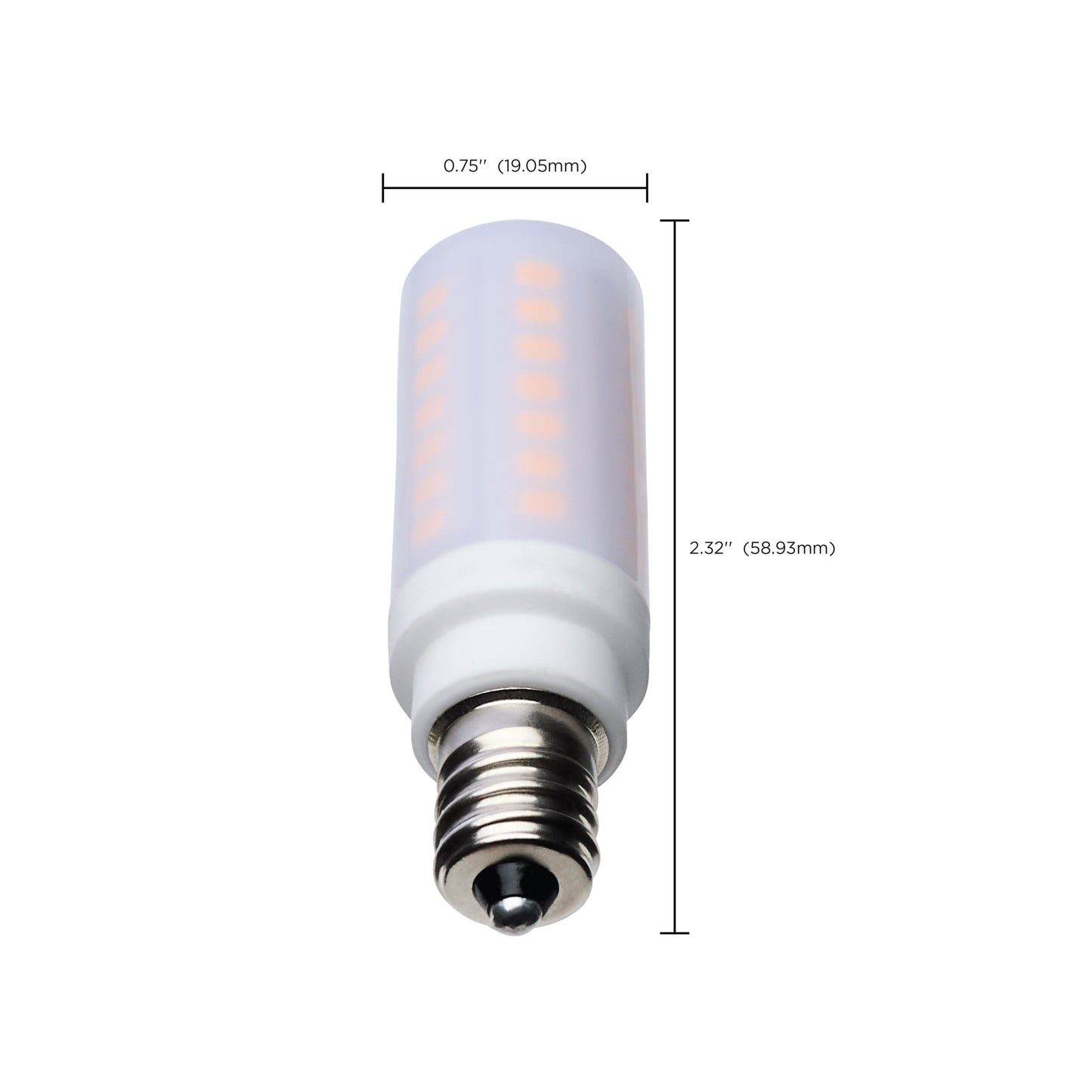 5 Watt T6 LED; Frost Finish; E12 Base; 5000K; 120 Volt