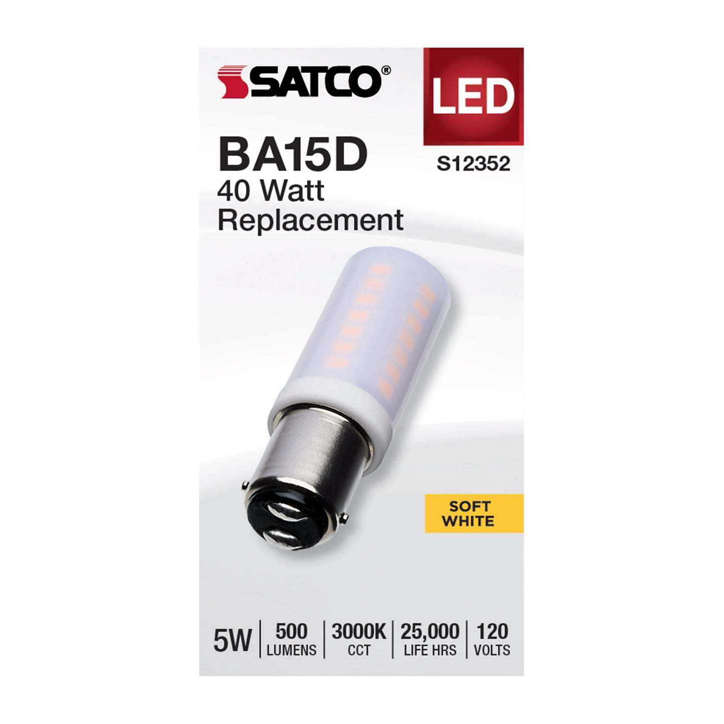 5 Watt T6 LED; Frost Finish; DC Base; 3000K; 120 Volt