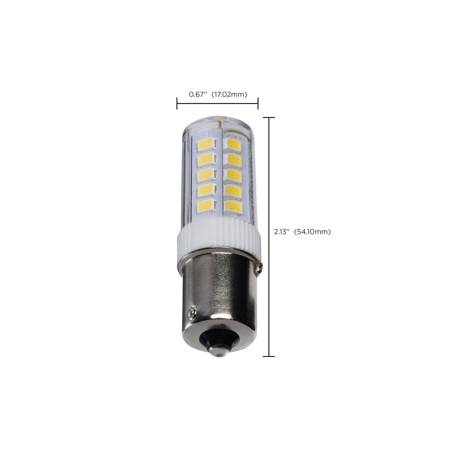 4.5 Watt T6 LED; Clear Finish; BA15s Base; 5000K; 12 Volt