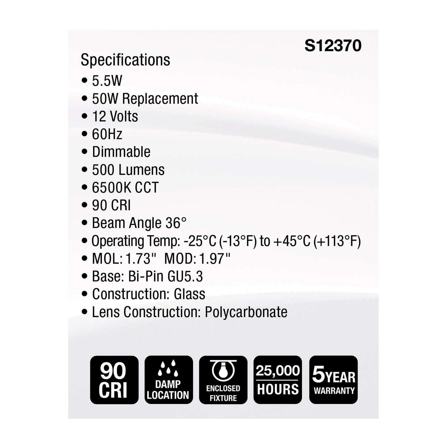 5.5MR16/GB/965/FL36/12V