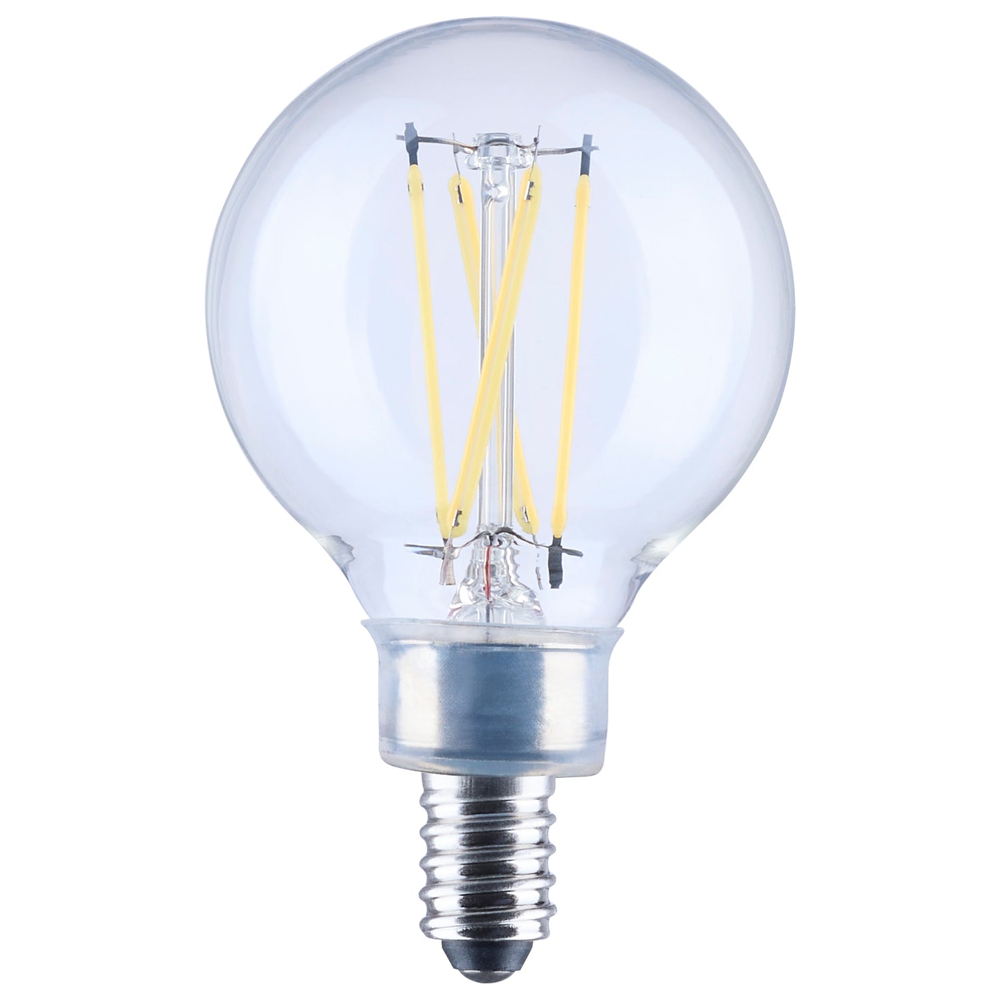 4 Watt G16.5 LED; Candelabra Base; Clear; 5000K CCT; 120 Volt