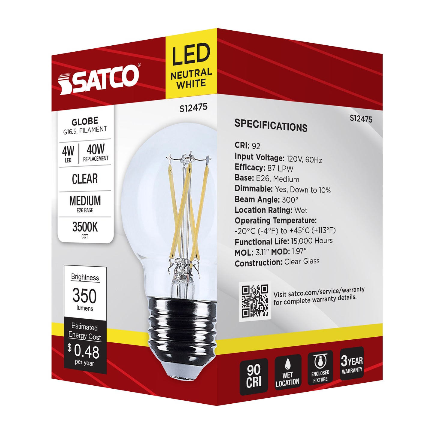 4G16.5/LED/CL/935/120V/E26