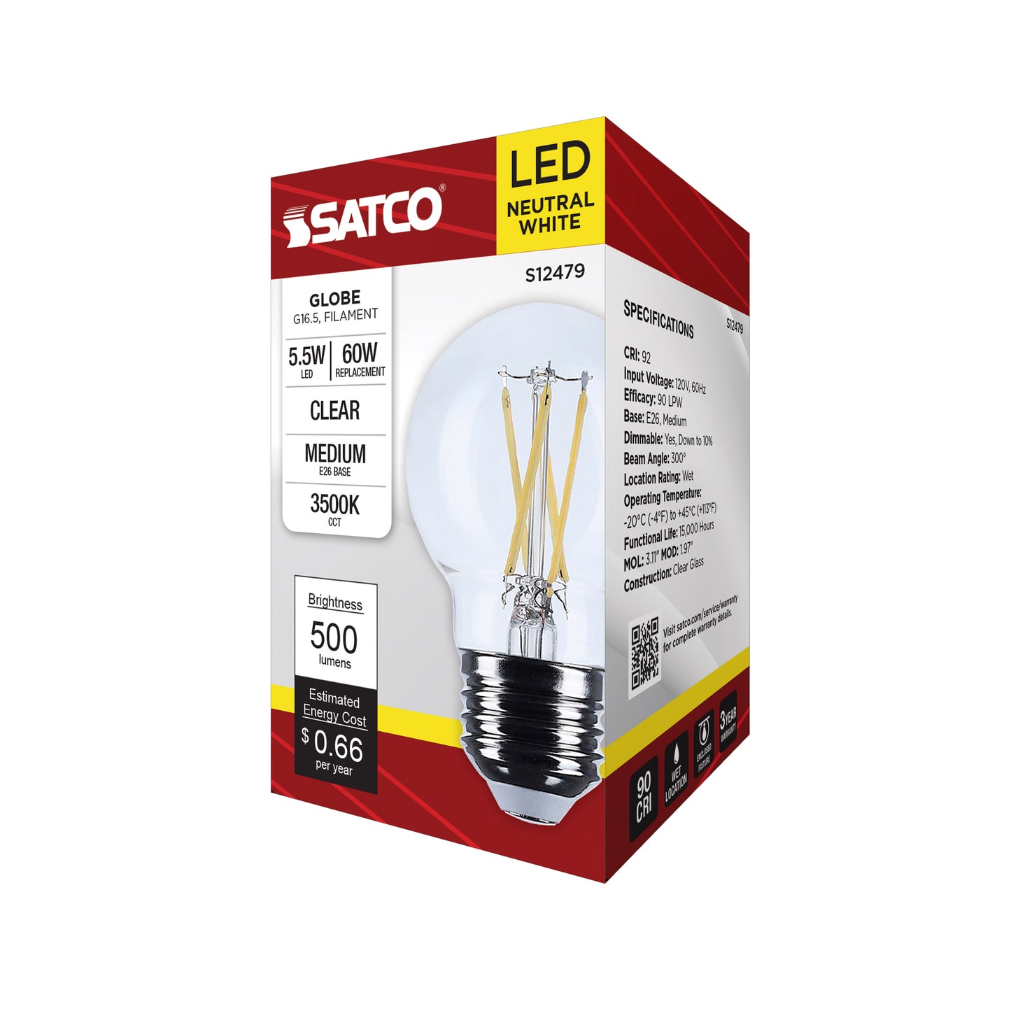 5.5G16.5/LED/CL/935/120V/E26