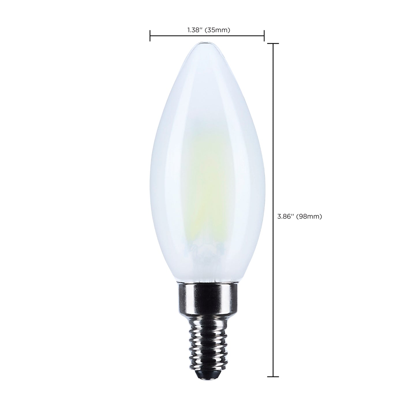 8 Watt B11 LED; Candelabra Base; Candle-Tip; Frost Finish; 5000K CCT; 120 Volt