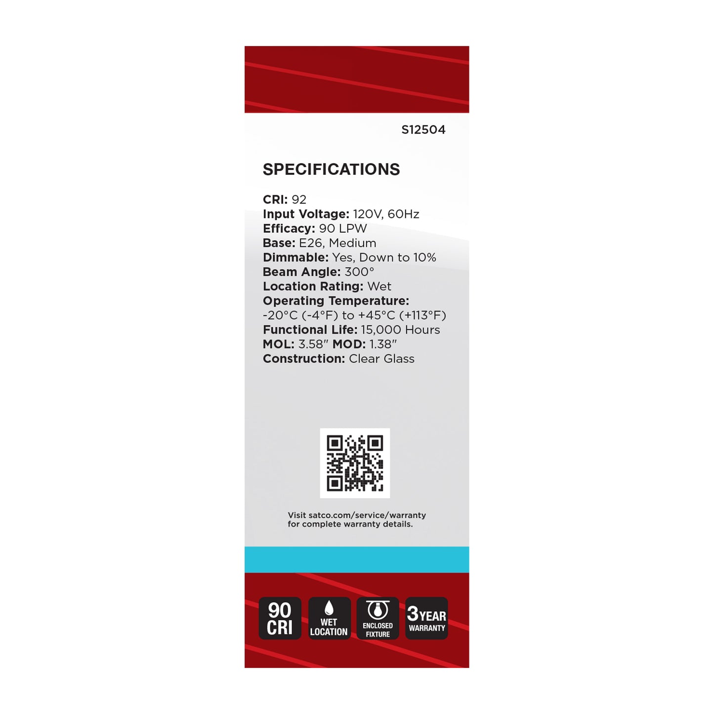 5.5 Watt B11 LED; Medium Base; Clear; 5000K CCT; 120 Volt