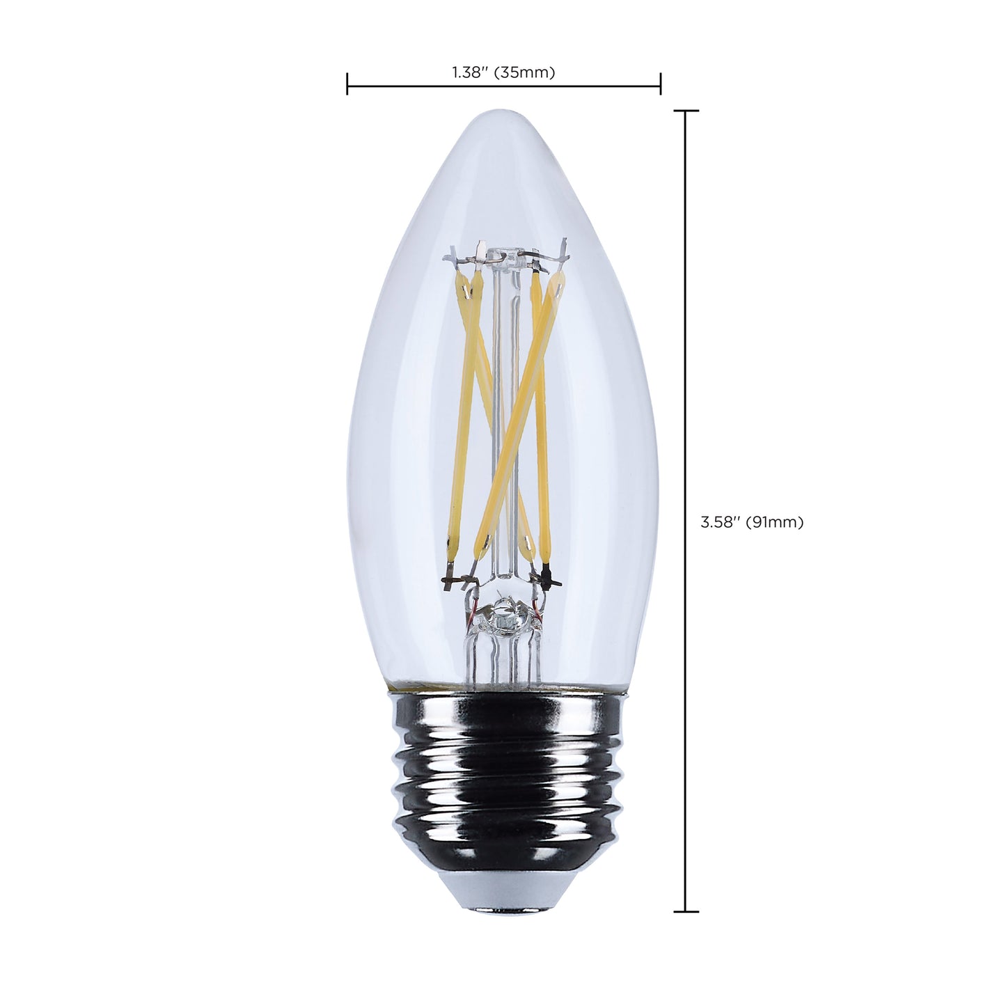 5.5 Watt B11 LED; Medium Base; Clear; 5000K CCT; 120 Volt