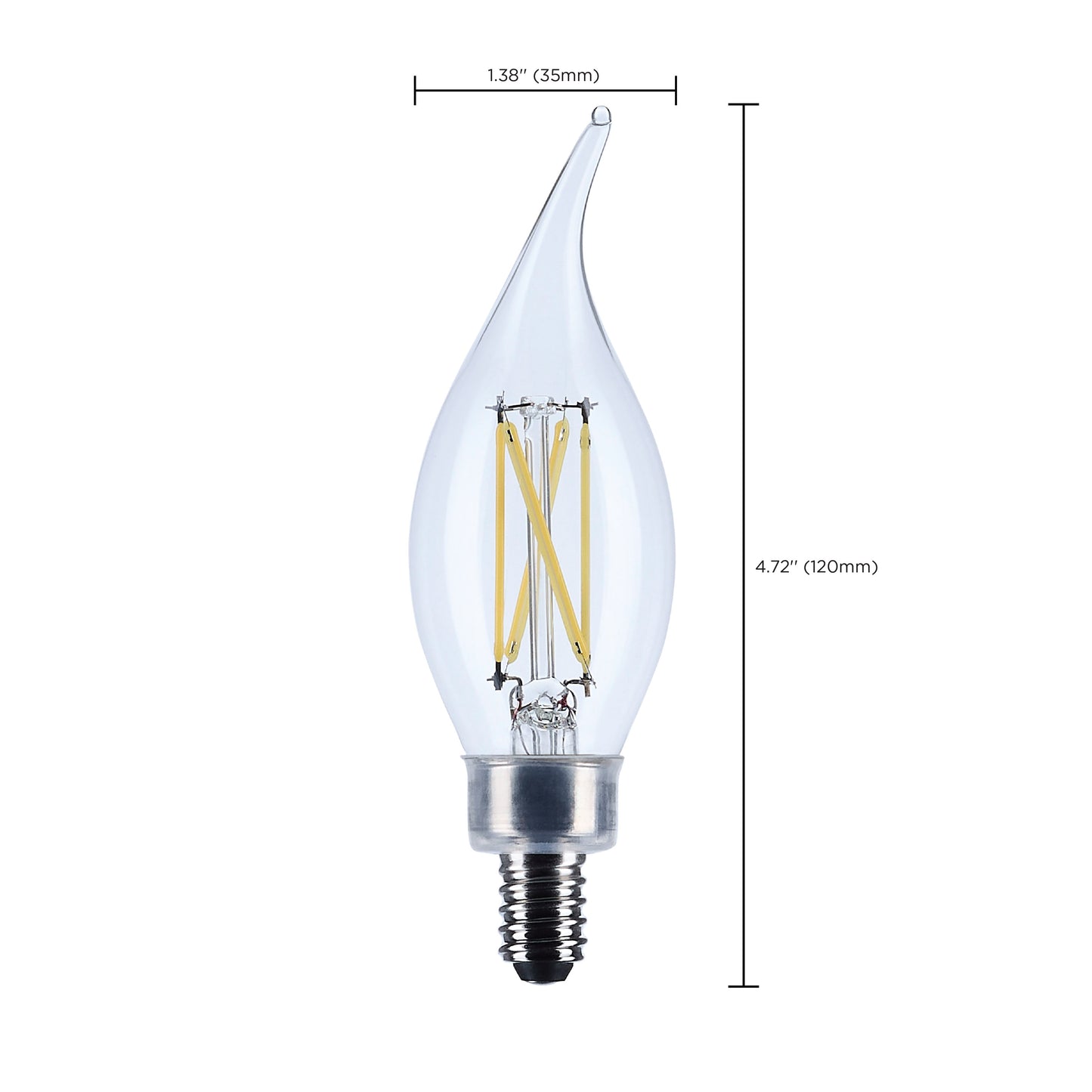 5.5 Watt CA10 LED; Candelabra Base; Clear; 5000K CCT; 120 Volt