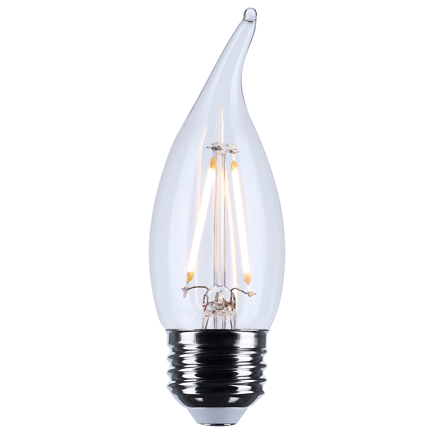 3 Watt CA10 LED; Medium Base; Clear; 3000K CCT; 120 Volt