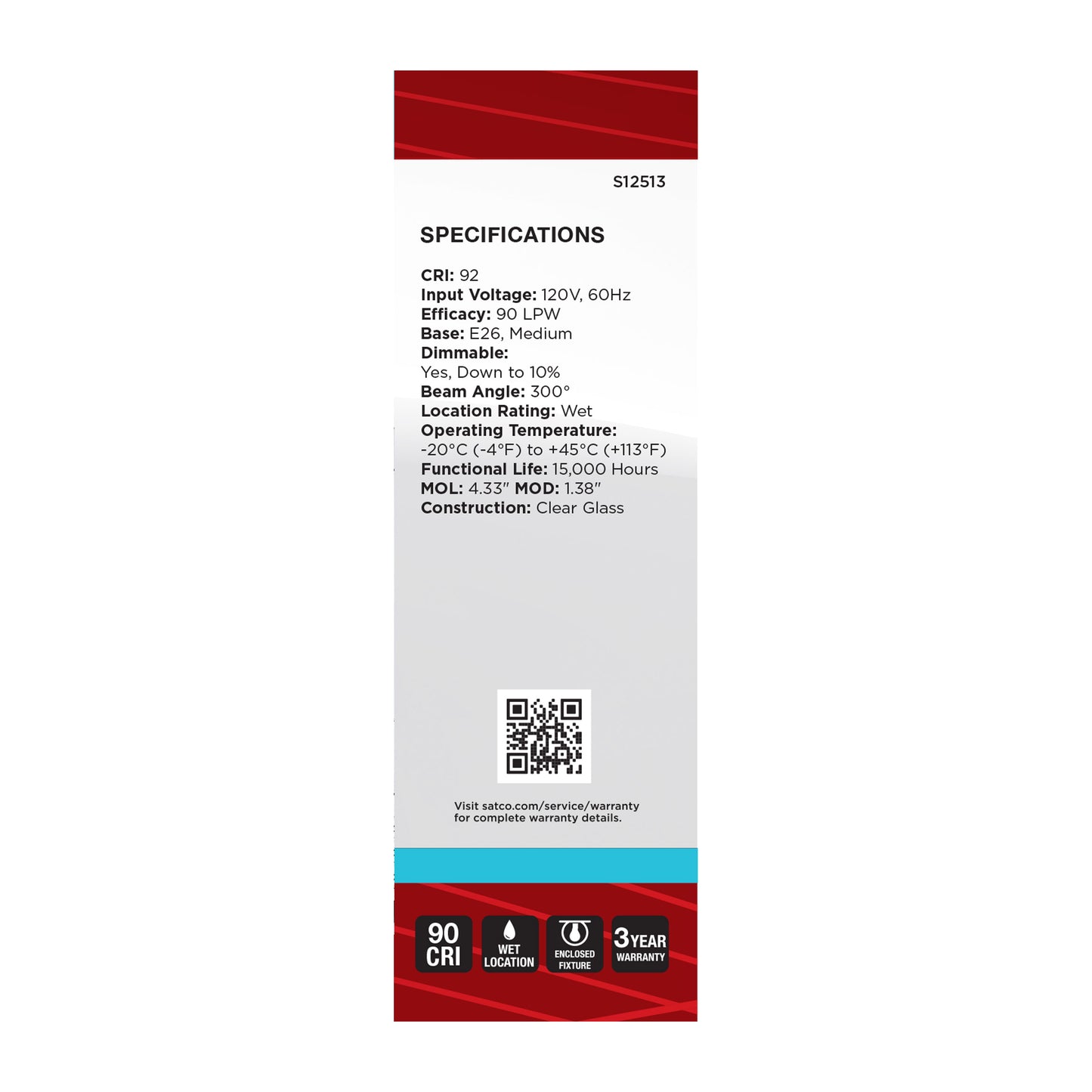 5.5 Watt CA10 LED; Medium Base; Clear; 5000K CCT; 120 Volt